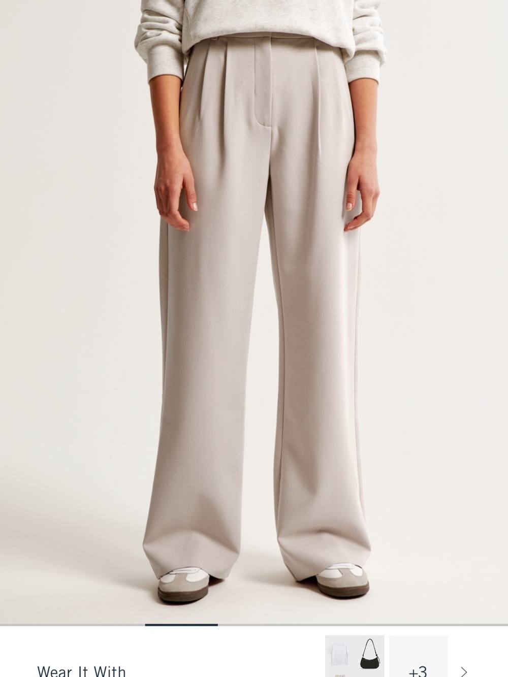 Abercrombie & Fitch Wide-Leg Pants in Light Taupe